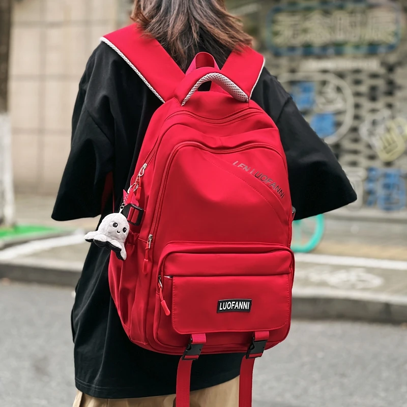High Quality Nylon Backpack Women Solid Color Multi Pocket College Student Backpack Men Laptop School Bag Trendy Cool Travel Bag
High Quality Nylon Backpack Women Solid Color Multi Pocket College Student Backpack Men Laptop School Bag Trendy Cool Travel Bag