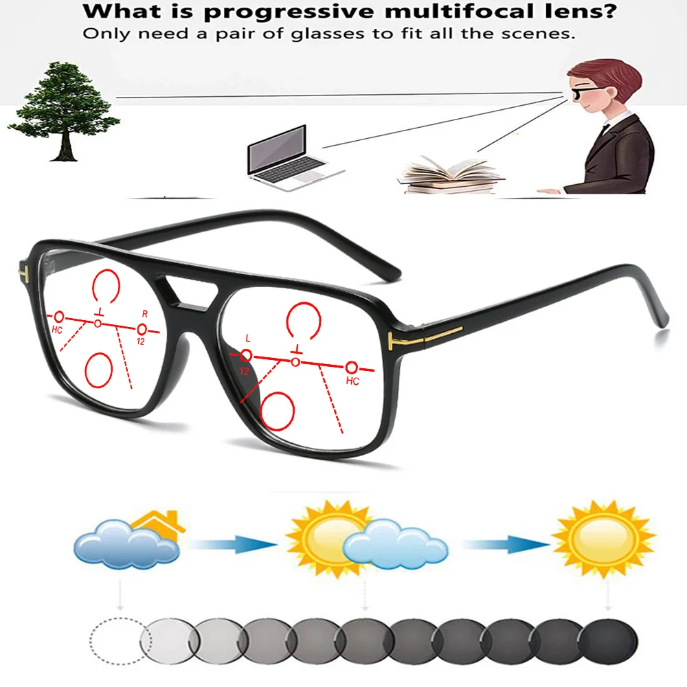 Прямоугольные TR90 двойная Перемычка Ретро рамка прогрессивные Мультифокальные очки для чтения + от 0,75 до + 4
Прямоугольные TR90 двойная Перемычка Ретро рамка прогрессивные Мультифокальные очки для чтения + от 0,75 до + 4