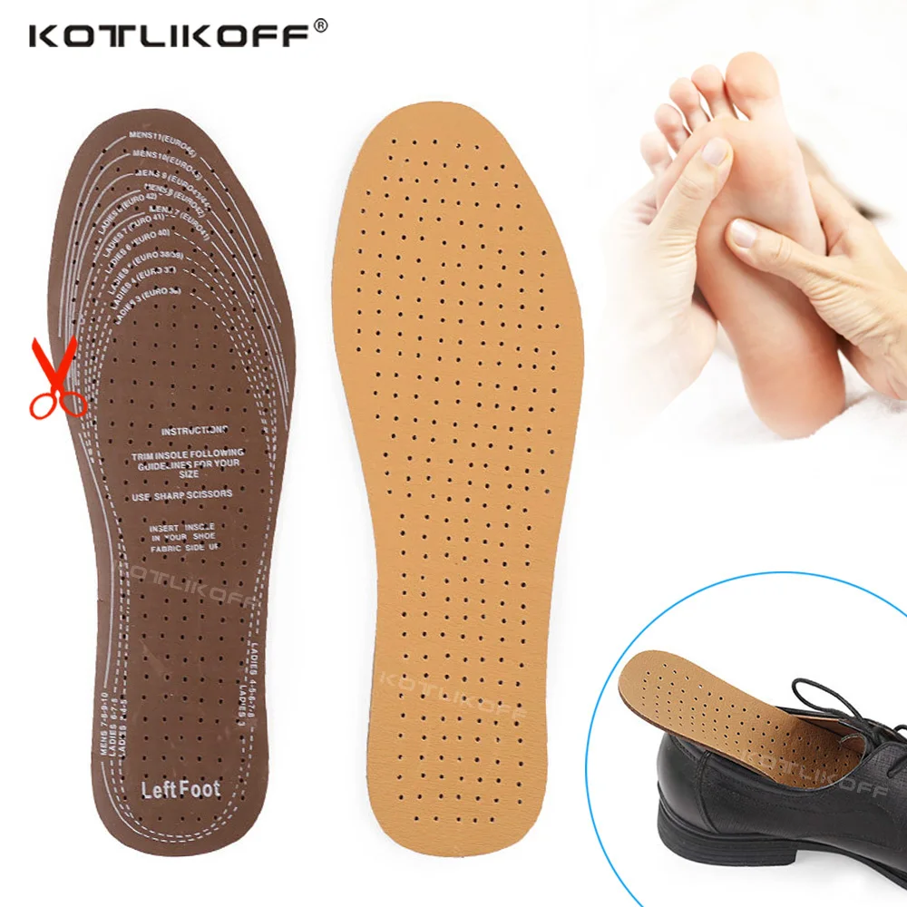 

1Pair Ultra Thin Breathable PU Leather Shoe Insoles Large Size Absorb Sweat Deodorant Replacement Inner Soles Shoe Insole Pads