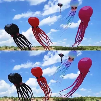 레인보우 문어 연, 낙하산 풍선 장난감, 윈드서핑, 다채로운 비행, 대형, 거대한 쇼, 파워 연, 무료 배송, 12m