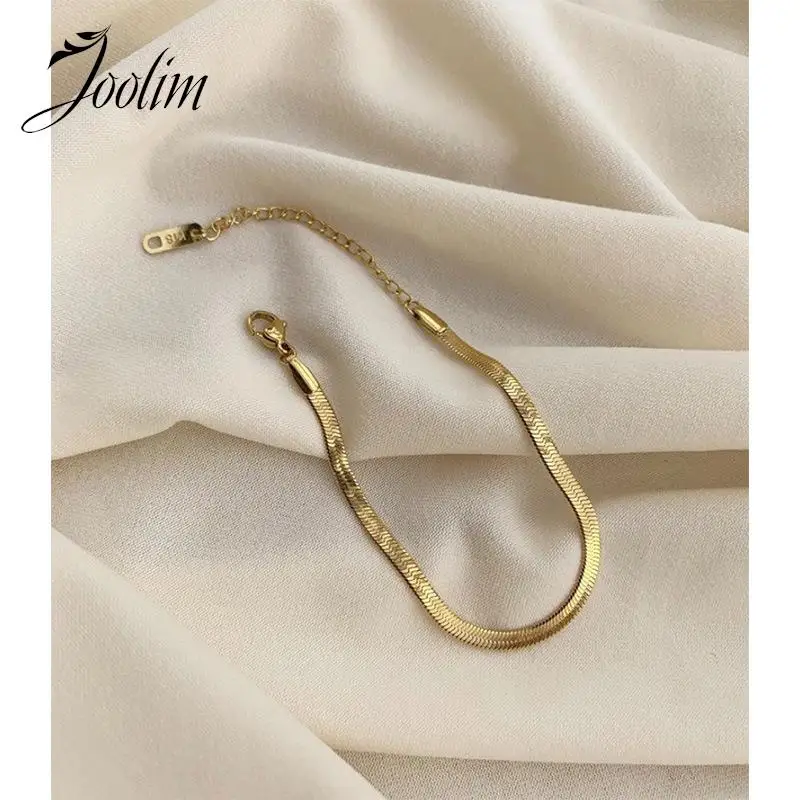 Joolim Jewelry Wholesale Fashion No Fade Width 4MM Fashionable Retro Simple Snakebone Chain Stainless Steel Anklet for Women
Joolim Jewelry Wholesale Fashion No Fade Width 4MM Fashionable Retro Simple Snakebone Chain Stainless Steel Anklet for Women