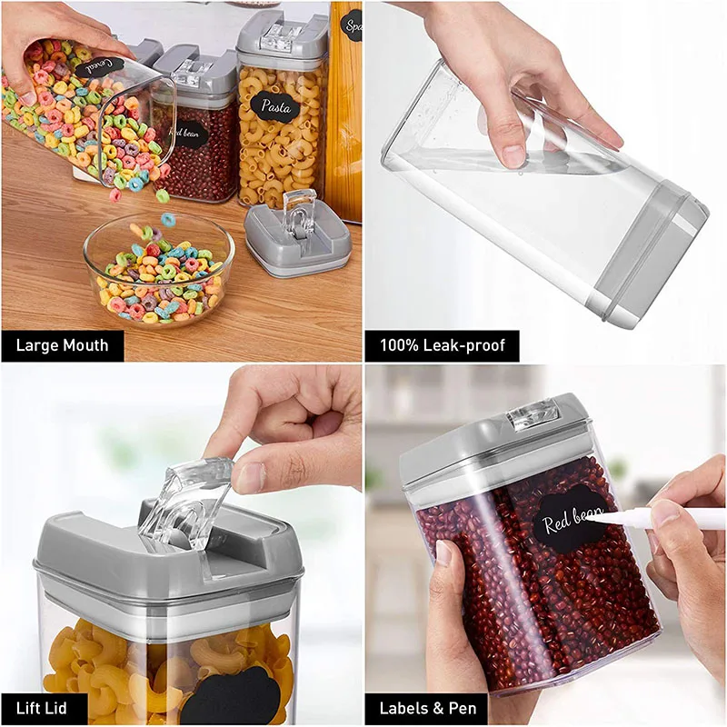 Plastic Storage Bottle Food Storage Container Set Grain Cans Airtight Flour Pasta Kitchen Pantry Refrigerator Storage Tool Tank
Plastic Storage Bottle Food Storage Container Set Grain Cans Airtight Flour Pasta Kitchen Pantry Refrigerator Storage Tool Tank