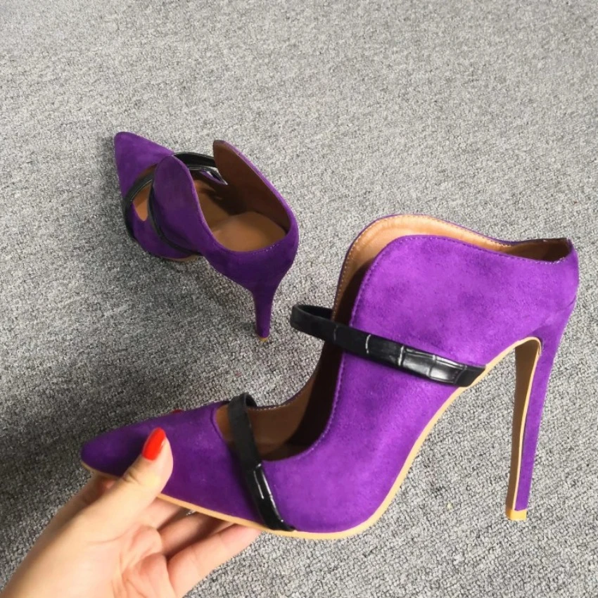 

2024 New Fashion Women Summer Pumps Sexy Stiletto High Heels Pumps Nice Pointed Toe Purple Party Shoes Women Plus US Size 5-15