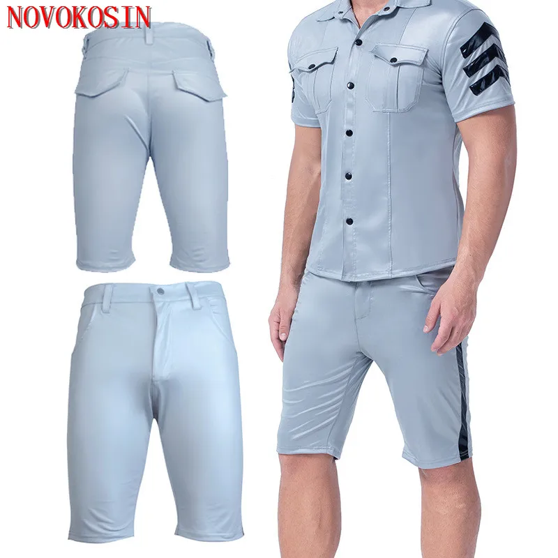S-2XL Men Faux Leather Zipper Pants With Pocket New Night Club Black PVC Bandage Tight Shorts Gothic Striped Fetish Trousers
S-2XL Men Faux Leather Zipper Pants With Pocket New Night Club Black PVC Bandage Tight Shorts Gothic Striped Fetish Trousers