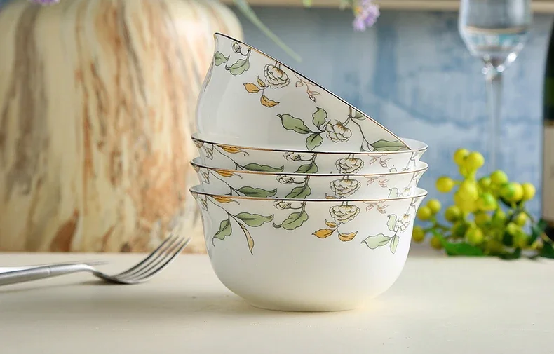 4pcs 4.5 Inch, Real Fine Bone China Soup Bowls, Bowl, Green Leaf Painting, Porcelain Noodle Bowl, for Kitchen and Cooking
4pcs 4.5 Inch, Real Fine Bone China Soup Bowls, Bowl, Green Leaf Painting, Porcelain Noodle Bowl, for Kitchen and Cooking
