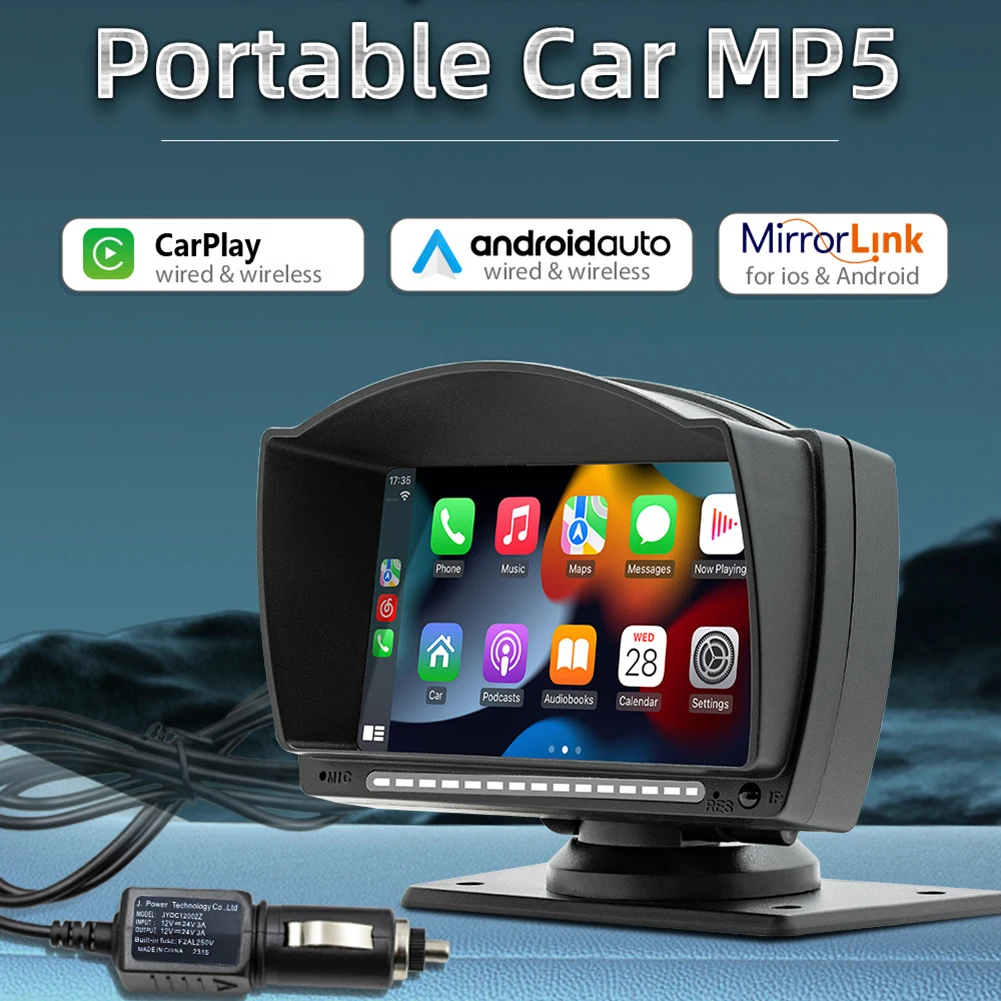 

Автомагнитола MP5 плеер беспроводной для Android Авто/IOS CarPlay дюймов IPS экран V5.0 Функция Поддержка RCA видео/аудио выход USB