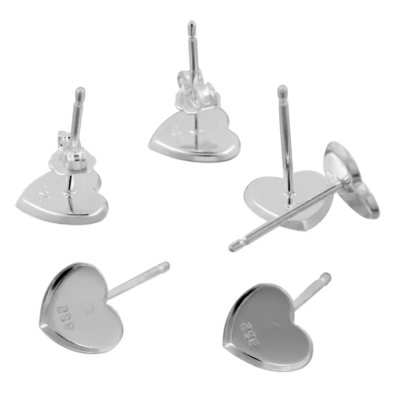 10pcs 925 Sterling Silver Stud Earrings Post 7mm Heart Bezel tray Cameo Cabochons Base Earrings Pins DIY Jewelry Accessories
10pcs 925 Sterling Silver Stud Earrings Post 7mm Heart Bezel tray Cameo Cabochons Base Earrings Pins DIY Jewelry Accessories