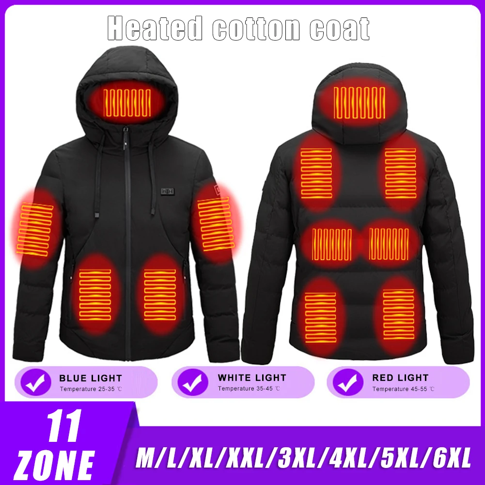 Electric Heated Jacket 11 Heating Zones Dual Control Thick Warm Clothes Jacket With Three-Speed Winter Thermal Coat Unisex
Electric Heated Jacket 11 Heating Zones Dual Control Thick Warm Clothes Jacket With Three-Speed Winter Thermal Coat Unisex
