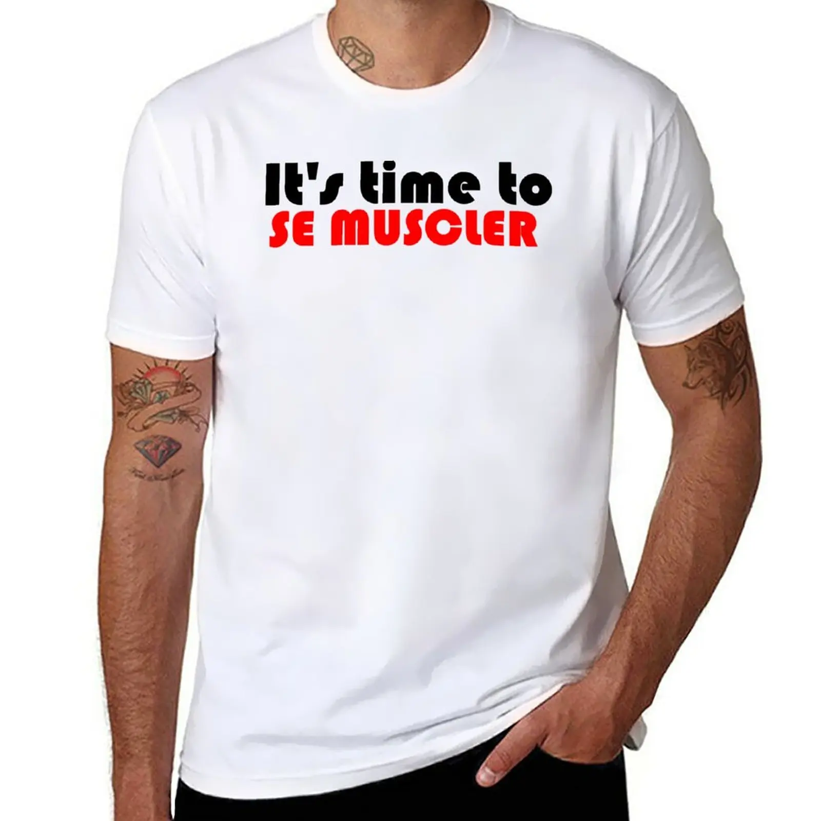 

It's time to build muscle T-Shirt boys whites graphics summer clothes mens vintage t shirts