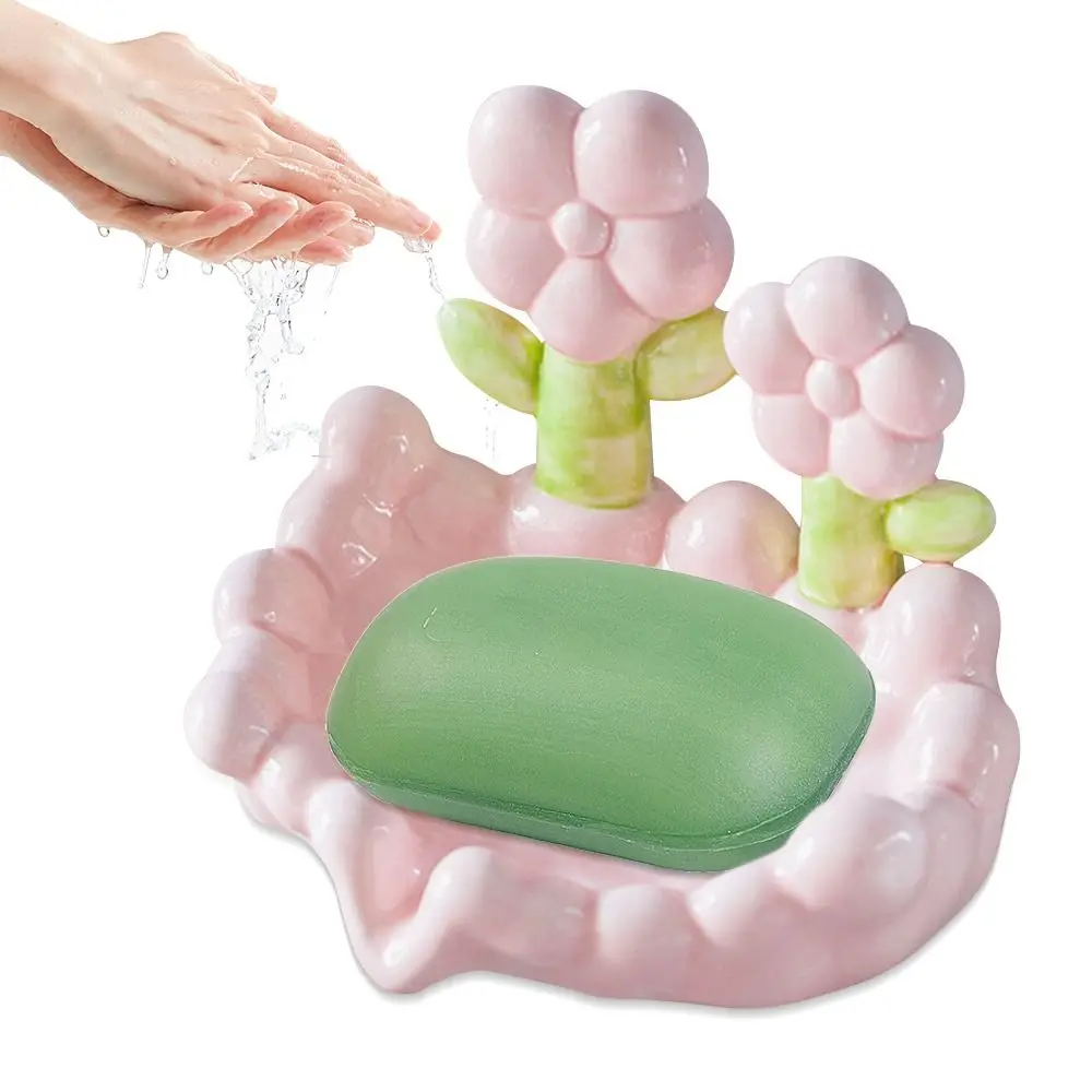 Ceramics Flower Soap Box Multifunctional Pink Floral Design Soap Drainer Shelf Punch Free Drainage Outlet Soap Dish Bathroom
Ceramics Flower Soap Box Multifunctional Pink Floral Design Soap Drainer Shelf Punch Free Drainage Outlet Soap Dish Bathroom