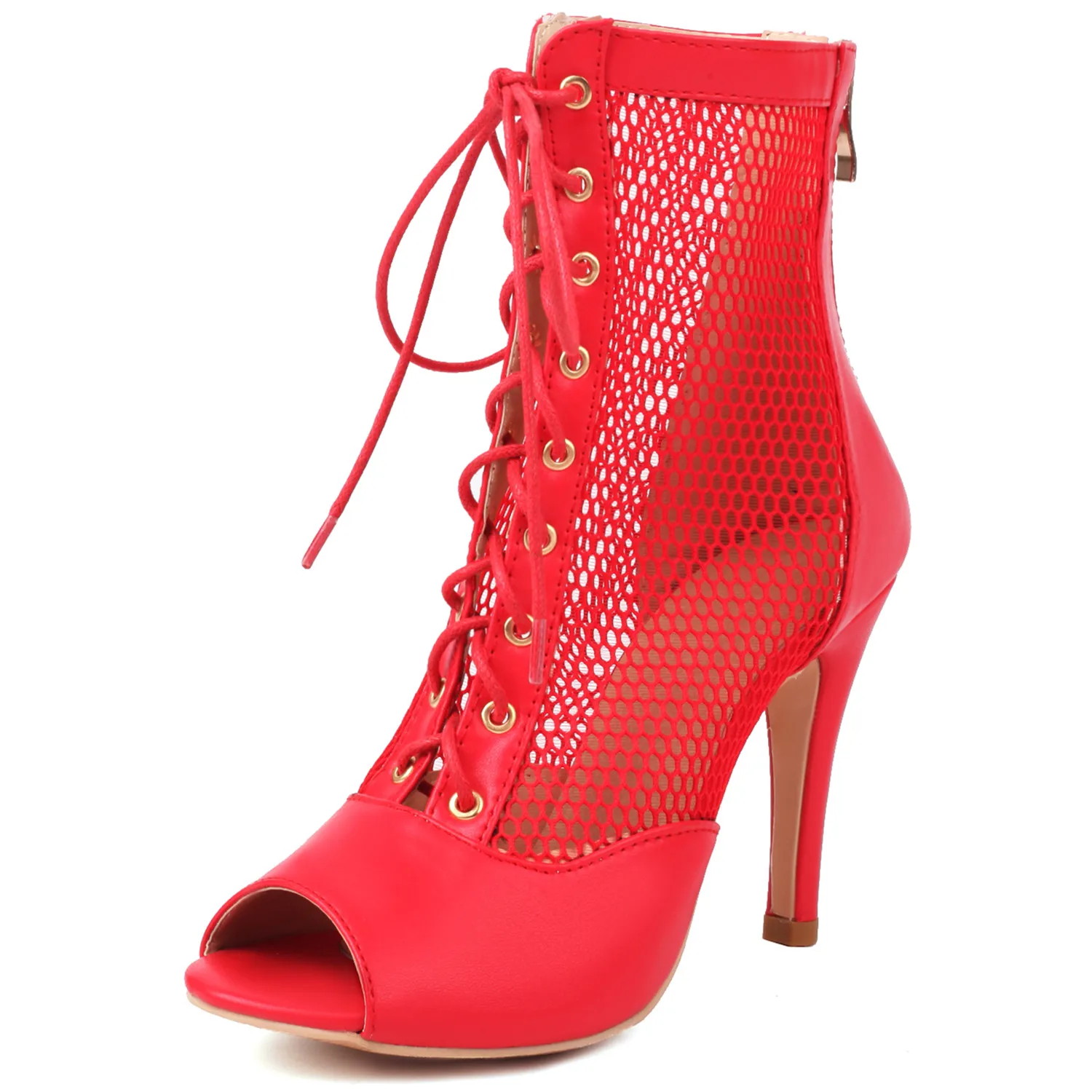 ENMAYER Summer Stiletto High Heels Summer Boots Women Ladies Mesh Net Boots Peep Toe Shoes Woman Cross Tied Nude Ankle Boots
ENMAYER Summer Stiletto High Heels Summer Boots Women Ladies Mesh Net Boots Peep Toe Shoes Woman Cross Tied Nude Ankle Boots
