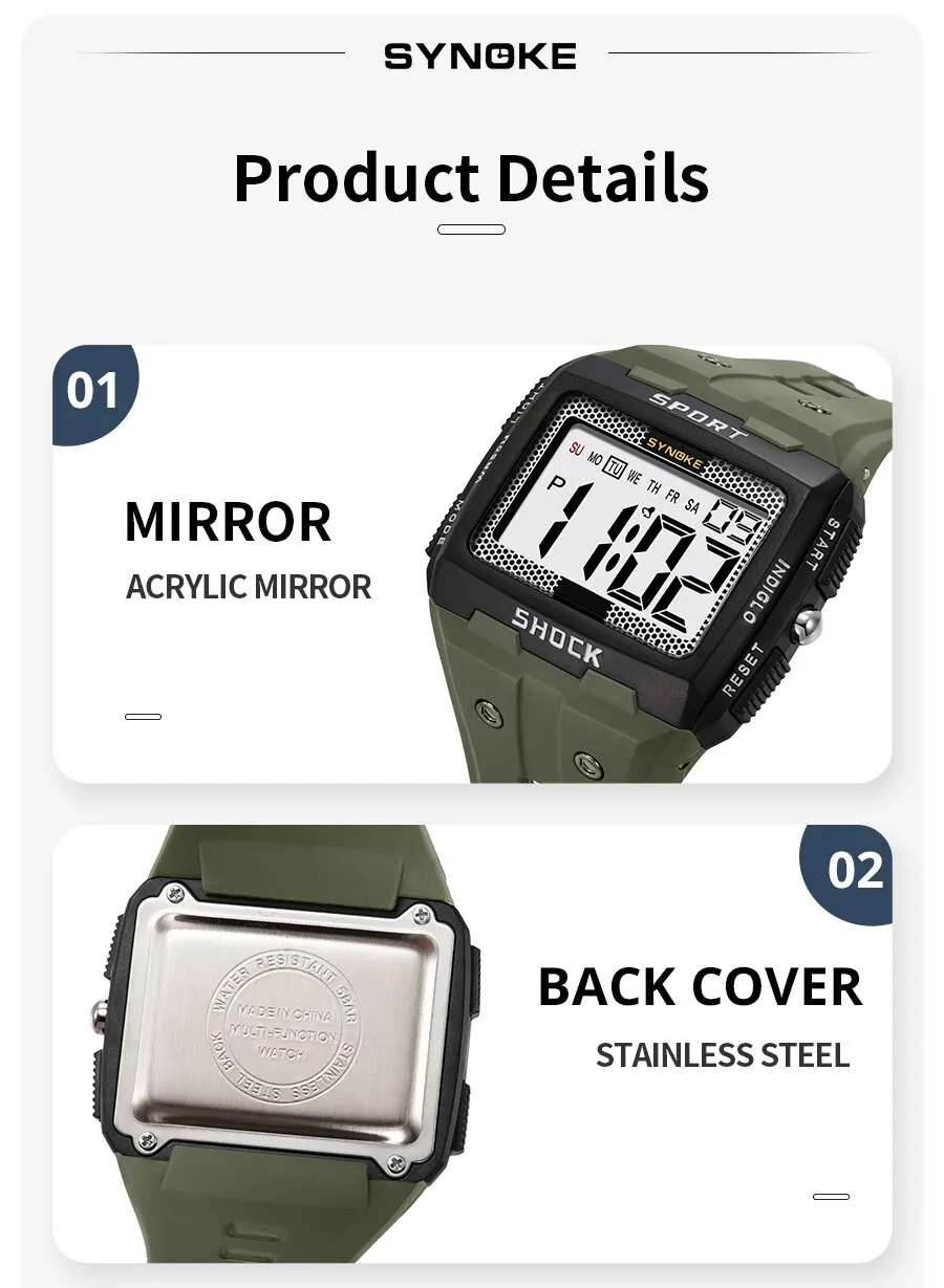 New for Men Sports Electronic Watch Waterproof Night Glow Large Screen Square Student Watch Outdoor Running Camping 10 Mallzona Sbf3cbf0944bb4f9fb687da678c675f2bS New for Men Sports Electronic Watch Waterproof Night Glow Large Screen Square Student Watch Outdoor Running Camping Mallzona