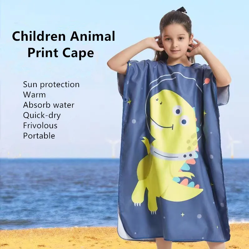 

Children's Quick Drying Bath Towel Can Wear Swimming Bathrobe Hooded Cloak Absorbent Quick Drying Beach Towel Baby Wear Bathrobe