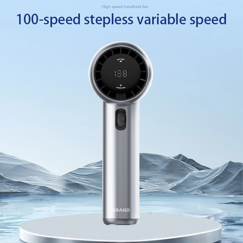 

New 100 Gears High Speed Hand Held Fan Cooler Portable Air Conditioner Portable Rechargeable Mini Air Conditioner Bladeless Fan