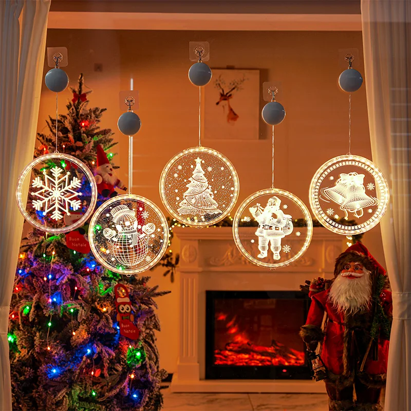 

Christmas decoration scene , door hanging supplies, tree LED light hanging accessories, snowflake and snowman small hanging