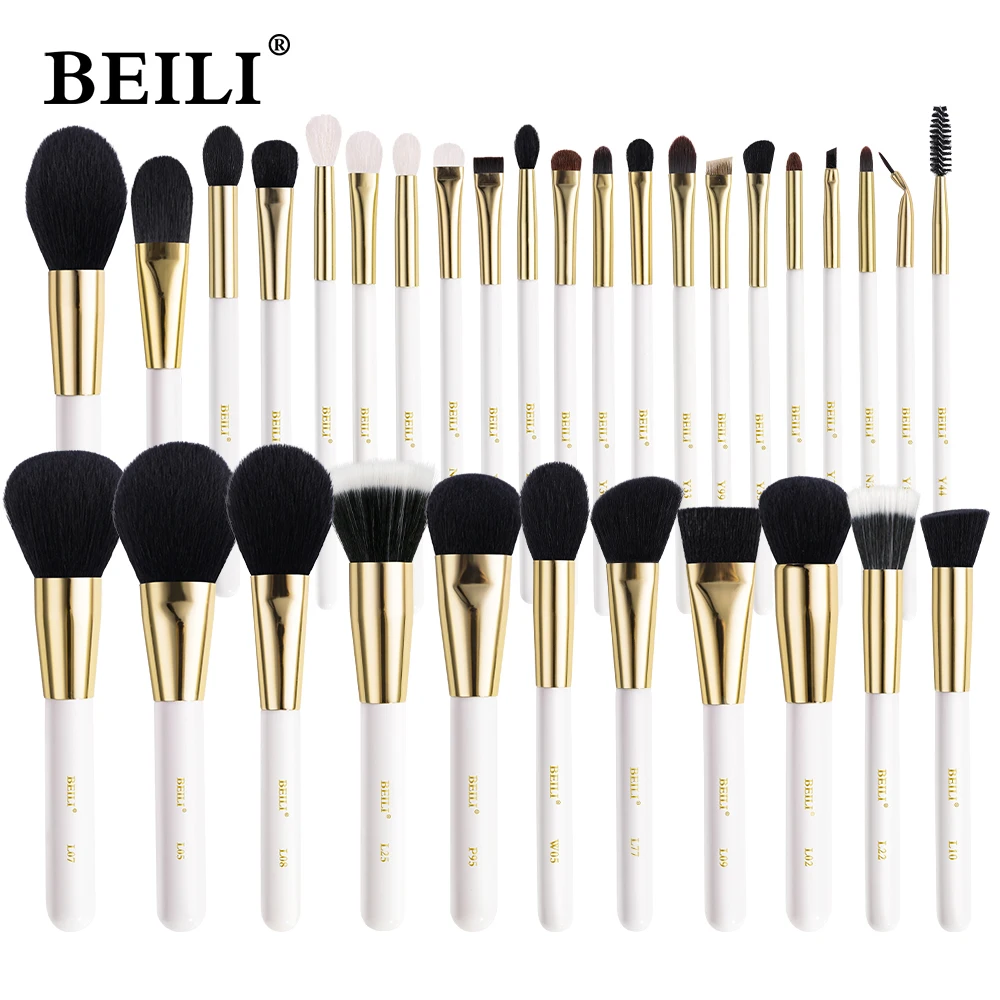 BEILI Luxury White Gold Goat Hair Makeup Brushes Professional Foundation Make up Brush Blush Eyebrow Powder brochas maquillaje
BEILI Luxury White Gold Goat Hair Makeup Brushes Professional Foundation Make up Brush Blush Eyebrow Powder brochas maquillaje