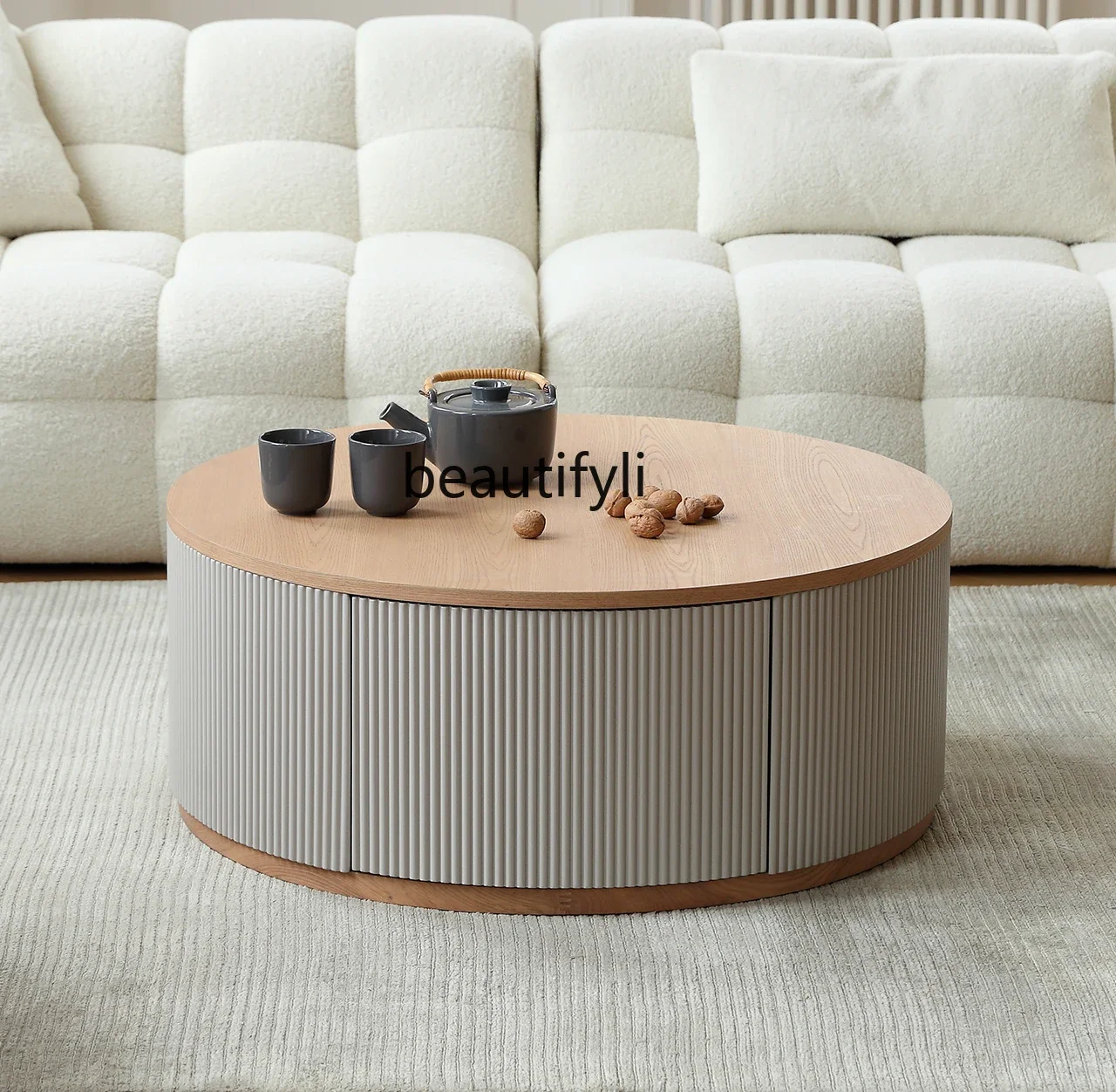 Nordic French Style Cream Style Solid Wood Tea Table Combination Living Room Designer round Tea Table
Nordic French Style Cream Style Solid Wood Tea Table Combination Living Room Designer round Tea Table