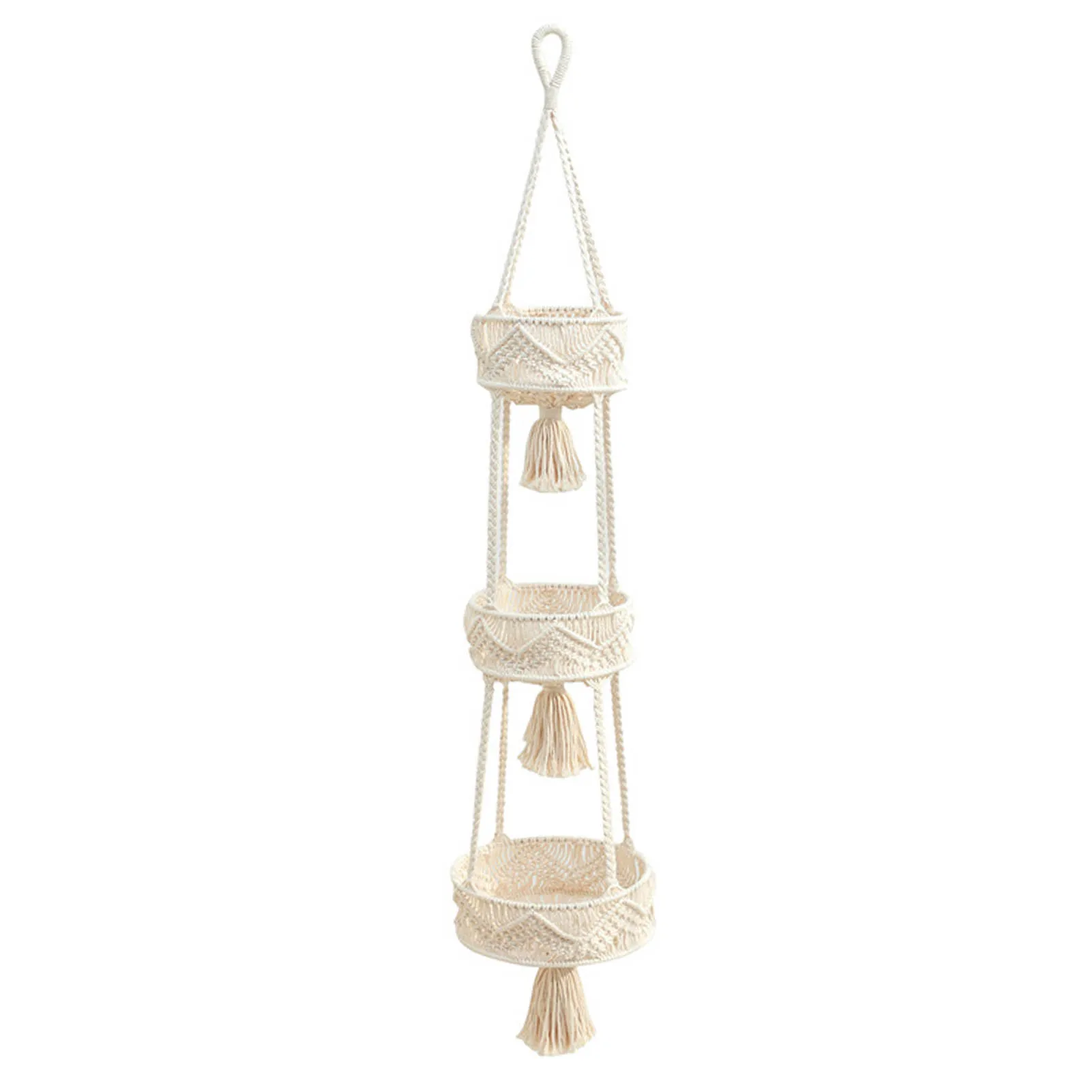 3 Tier Macrame Hanging Basket Boho Home Decor Flower Plant Holder Hanging Fruit Basket For Kitchen Indoor Outdoor Decorative
3 Tier Macrame Hanging Basket Boho Home Decor Flower Plant Holder Hanging Fruit Basket For Kitchen Indoor Outdoor Decorative
