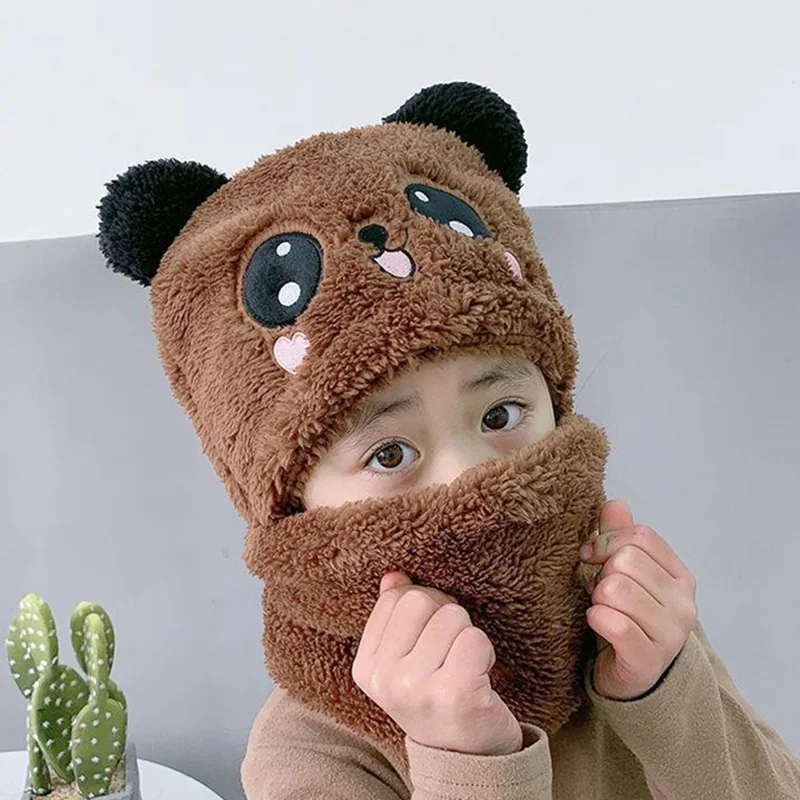 Cartoon Children Hat Scarf Girl Boy Autumn Winter Thicken Warm Face-Covering Ear Protection Hats Neck Scarf Gift Cute Panda Hat
Cartoon Children Hat Scarf Girl Boy Autumn Winter Thicken Warm Face-Covering Ear Protection Hats Neck Scarf Gift Cute Panda Hat