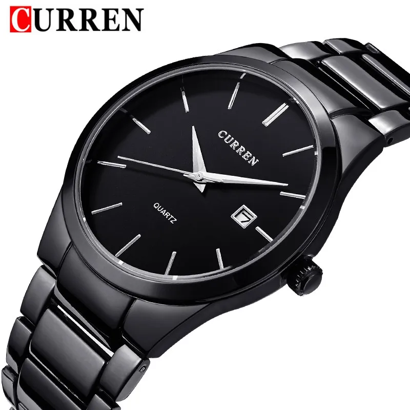 

Fashion Curren Top Brand Mens Waterproof Luxury Calendar Male Clock Full Stainless Steel Sport Military Men Wrist Watch 8106