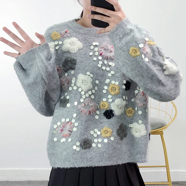 Boho Embroidery Pullovers Coat Vintage Long Sleeve Loose Autumn Sweater 2022 Casual Mohair Knit Pullover Sweaters for Women
Boho Embroidery Pullovers Coat Vintage Long Sleeve Loose Autumn Sweater 2022 Casual Mohair Knit Pullover Sweaters for Women