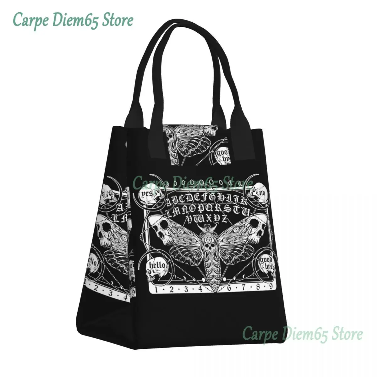 

Death Moth Ouija Board Insulated Lunch Bag Mystic Gothic Witchcraft Resuable Thermal Cooler Bento Box Food Container Tote Bags