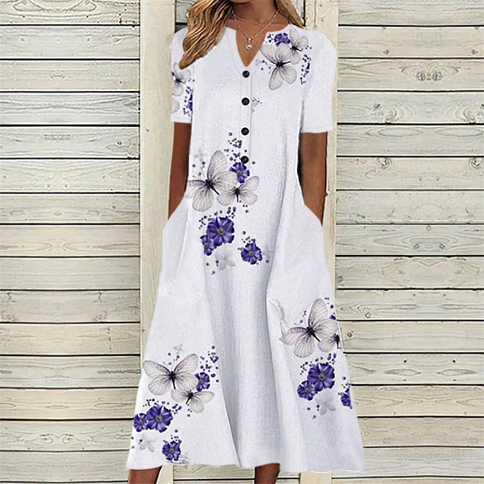 Vintage Printed Dresses For Women 2024 Spring Summer Half Sleeve Casual Beach Dress Women V Neck Button Pocket Party Long Dress
Vintage Printed Dresses For Women 2024 Spring Summer Half Sleeve Casual Beach Dress Women V Neck Button Pocket Party Long Dress