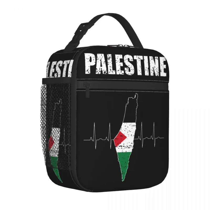 

Palestine Map Palestinian Flag Insulated Lunch Bags Cooler Bag Meal Container Large Tote Lunch Box Food Bag School Outdoor