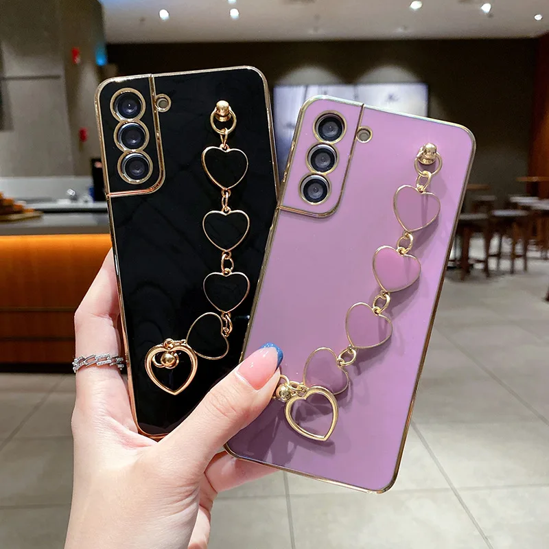 Electroplated Love Heart Bracelet Phone Case For Samsung Galaxy S23 S22 S21 FE Note20Ultra A04 A14 A24 A34 A54 A13 A52 A53 Cover
Electroplated Love Heart Bracelet Phone Case For Samsung Galaxy S23 S22 S21 FE Note20Ultra A04 A14 A24 A34 A54 A13 A52 A53 Cover