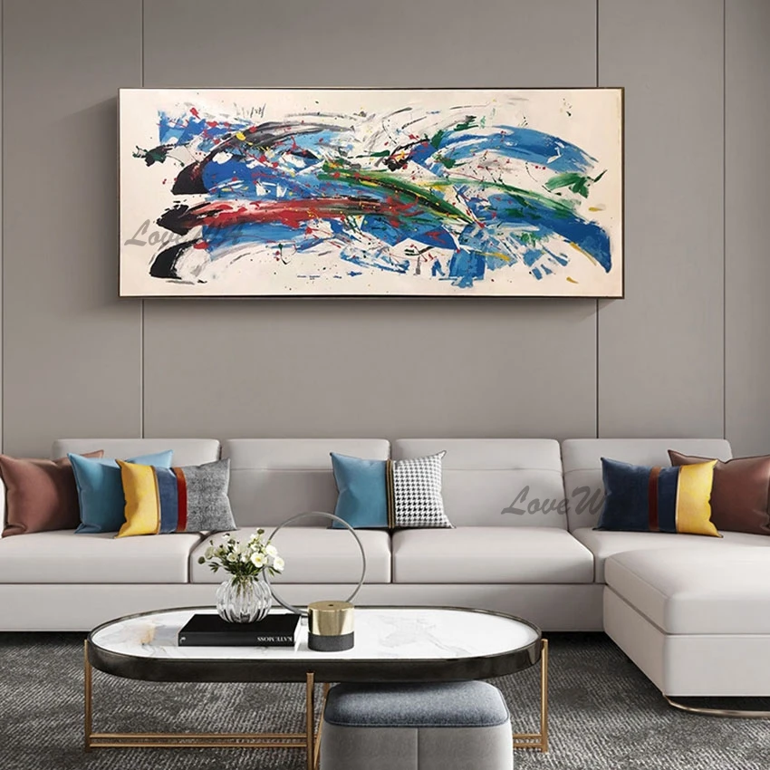 

Canvas Home Wall Decoration Colorful Abstract Oil Painting Frameless Hand-painted Modern Art Designs Picture For Living Room