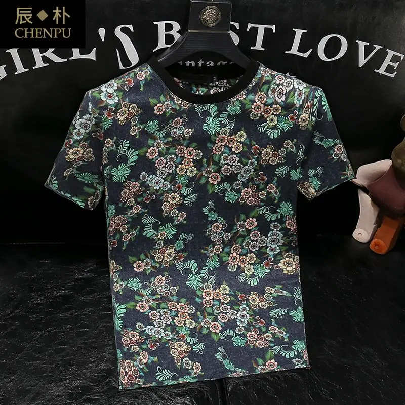 2024 Summer New Men's Printed Short Sleeve T-Shirt Trendy Men's Flower Fashion Slim Round Neck Thin Half Sleeve
2024 Summer New Men's Printed Short Sleeve T-Shirt Trendy Men's Flower Fashion Slim Round Neck Thin Half Sleeve