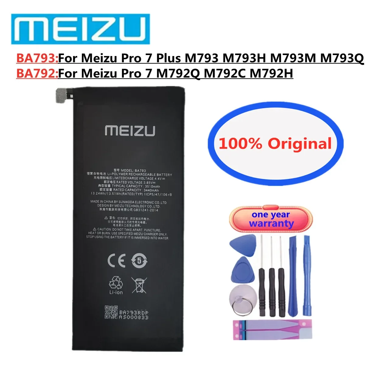 

Новый оригинальный аккумулятор BA792 BA793 для Meizu Pro7 Pro 7 Plus M793 M793H M793M M793Q M792Q M792C M792H, аккумулятор