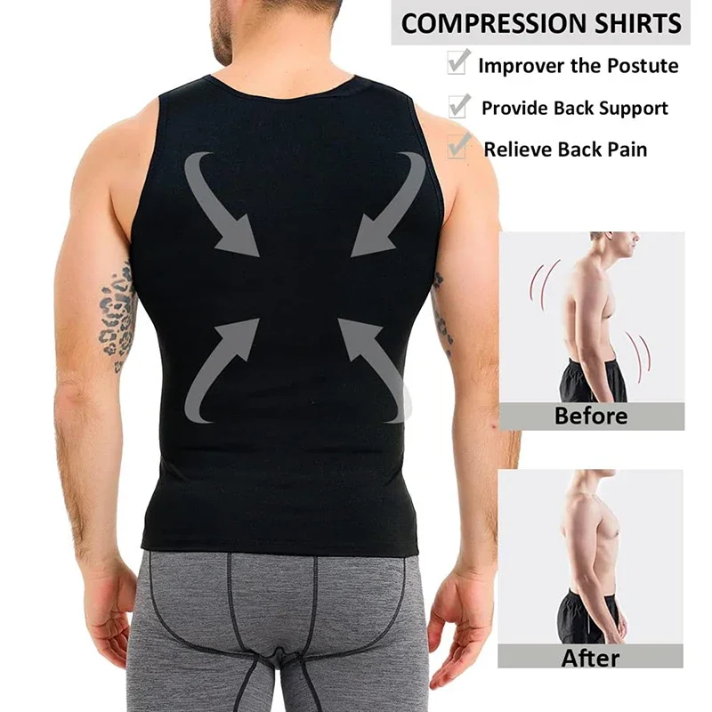 Men Compression Shirts Men sleeveless Tank Top Slimming Undershirt Body Shaper Workout Gym Vest Base Layer Athletic Tee Shirts Men Compression Shirts Men sleeveless Tank Top Slimming Undershirt Body Shaper Workout Gym Vest Base Layer Athletic Tee Shirts