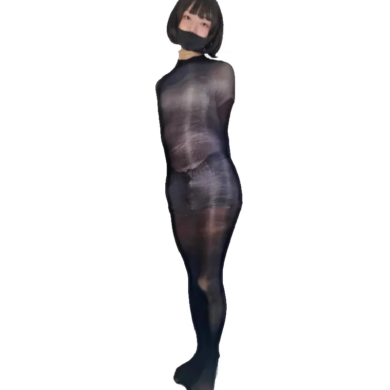(Black08) Shiny Transparent Full Body Sheer Silk Bodysuit Women's Men's Fetish Zentai Suit SM Seamless Stockings
(Black08) Shiny Transparent Full Body Sheer Silk Bodysuit Women's Men's Fetish Zentai Suit SM Seamless Stockings