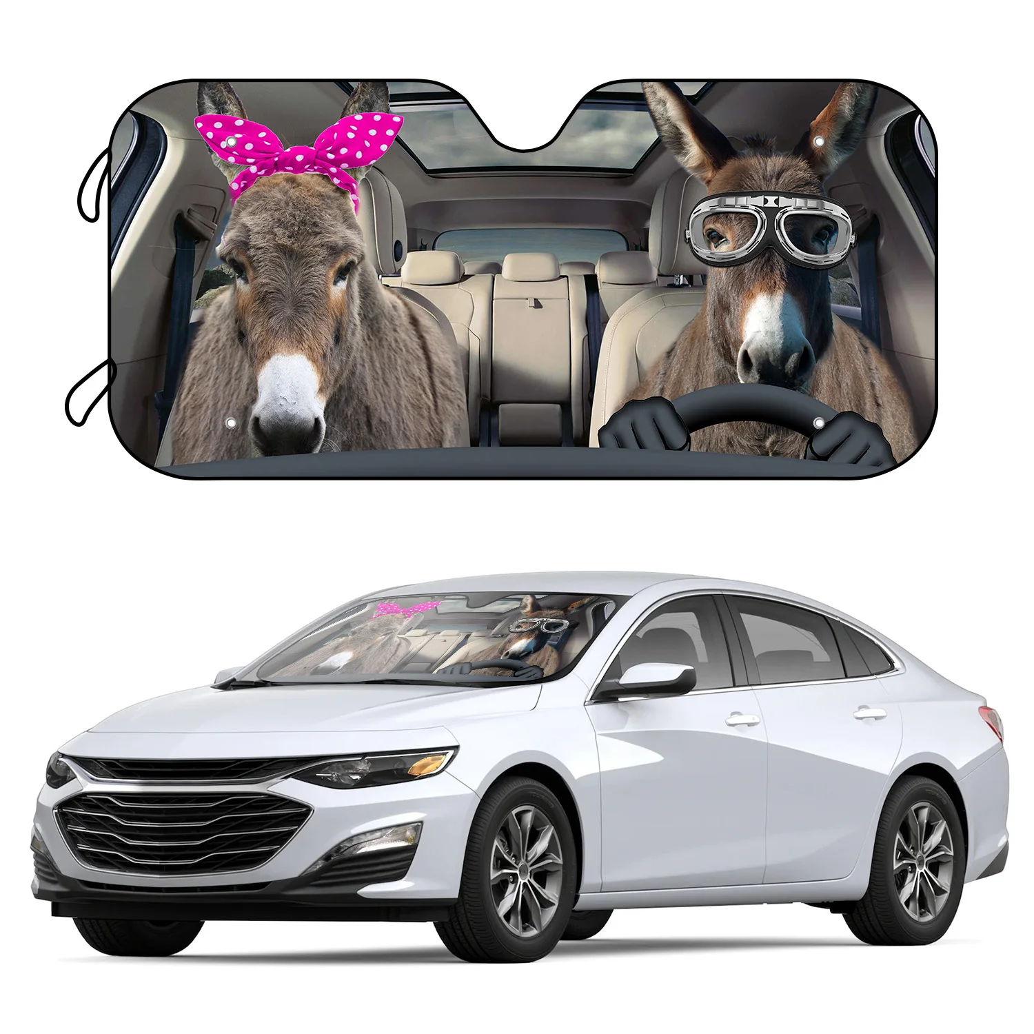 1pc Car Windshield Sun Shade - Funny Animal Horse Design - Blocks UV Rays - Foldable Sun Visor Protector - 4 Free Suction Cups I
1pc Car Windshield Sun Shade - Funny Animal Horse Design - Blocks UV Rays - Foldable Sun Visor Protector - 4 Free Suction Cups I
