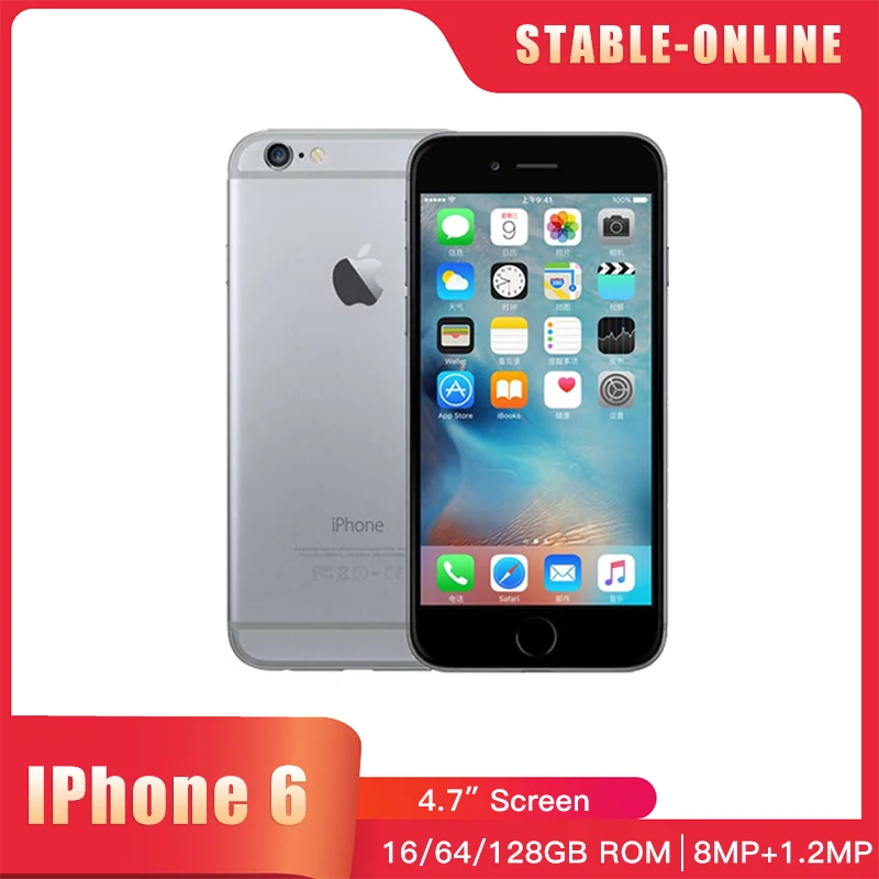 

Original Apple iPhone 6 16GB 64GB 128GB 4.7" Display IOS 3G WCDMA 4G LTE 8MP Camera 1G RAM WIFI GPS Used Mobile Phone