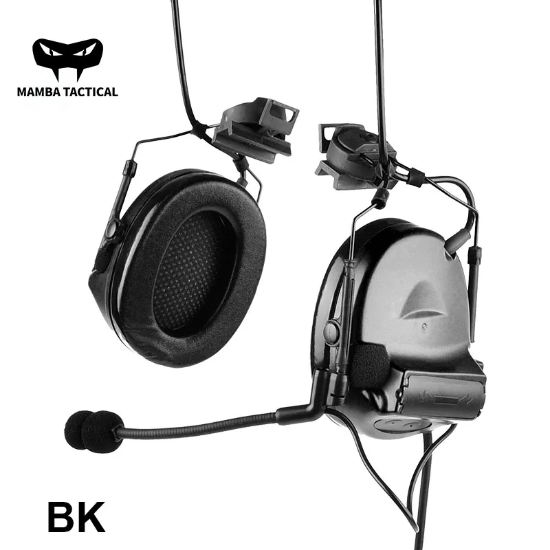 

Tactical Hunting Shooting Headsets Adapt To The FAST Helmet Side Rail Groove Communication Headset No Pickup Noise Reduction