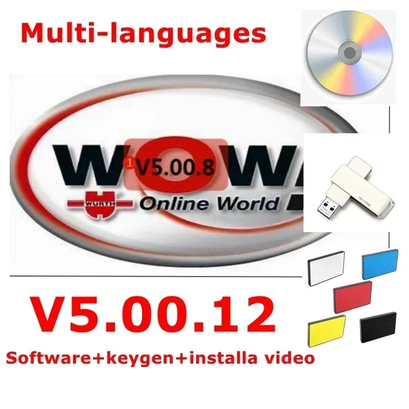 

2024 горячая Распродажа для W-urth V5.00.12 WOW 5.00.8 R2 Многоязычное программное обеспечение с Kengen для Tcs Multi-diag, ремонт данных