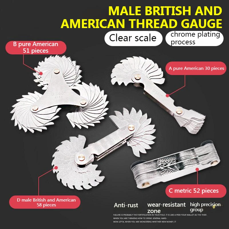 Practical 60 and 55 Degree Screw Thread Gage Gauge Metal Folding Measuring Tool Metric & Whitworth Pitch 20 Blades Fast Delivery
Practical 60 and 55 Degree Screw Thread Gage Gauge Metal Folding Measuring Tool Metric & Whitworth Pitch 20 Blades Fast Delivery