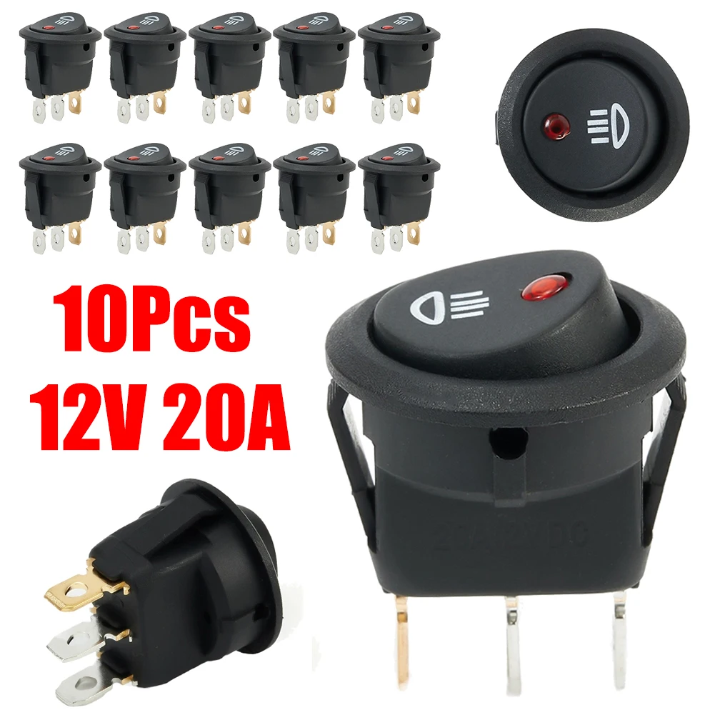 10PCS Fog Light Switch DC 12V 20A On-OFF Round Rocker Switch Red Led Fog Light Lamp Symbol For Car Van Truck Universal Accessory
10PCS Fog Light Switch DC 12V 20A On-OFF Round Rocker Switch Red Led Fog Light Lamp Symbol For Car Van Truck Universal Accessory