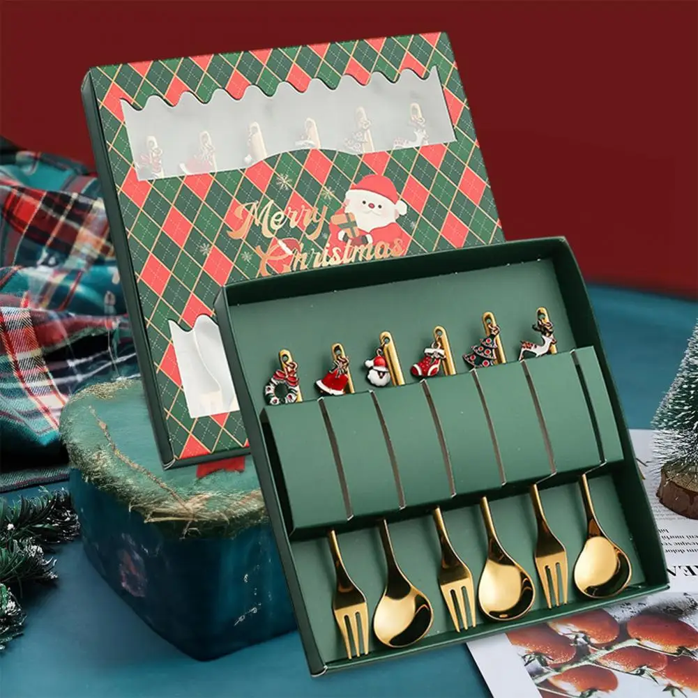 Festive Spoon Fork Set Stainless Steel Christmas Cutlery Festive Stainless Steel Cutlery Set with Christmas Decorations for Home
Festive Spoon Fork Set Stainless Steel Christmas Cutlery Festive Stainless Steel Cutlery Set with Christmas Decorations for Home