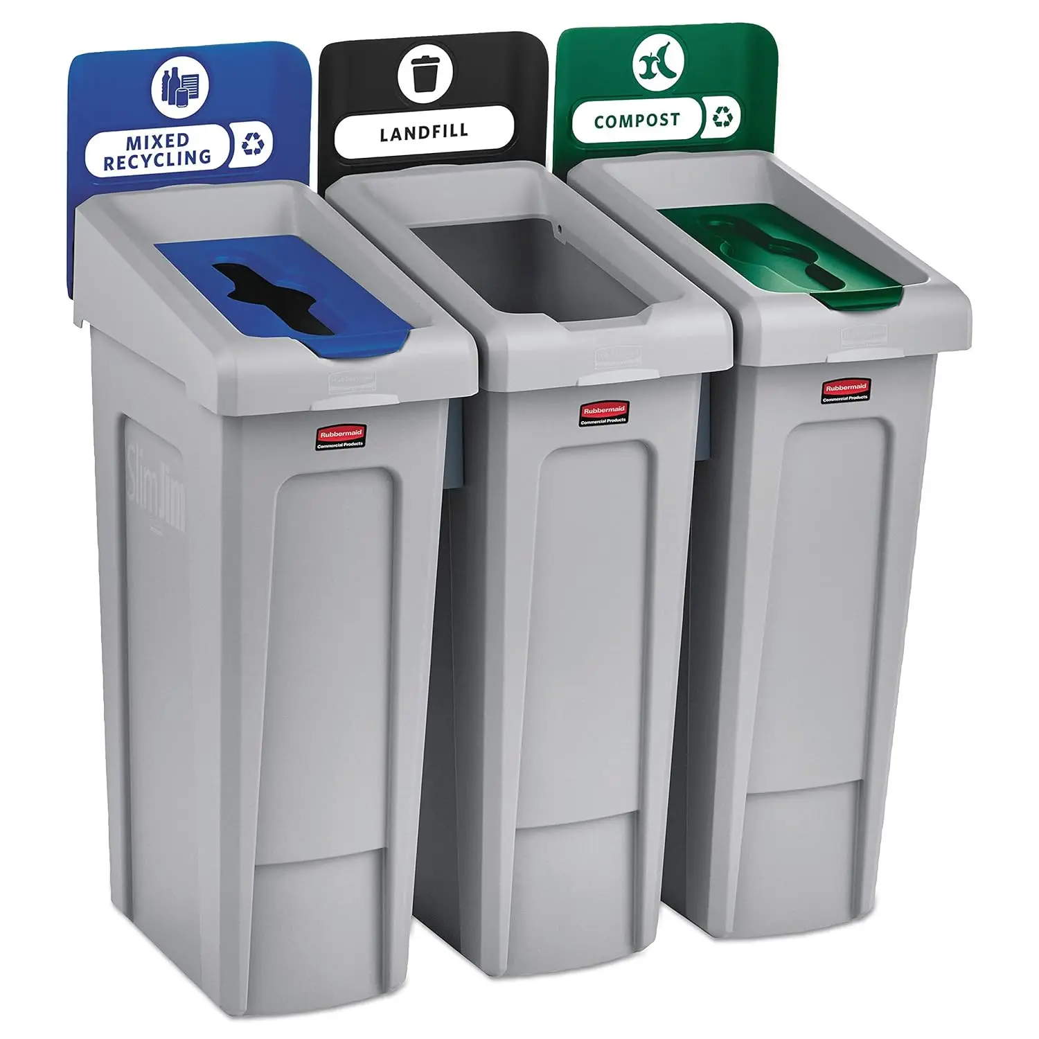 Slim Jim Recycling Station, 23-Gallon, 3 Stream Landfill/Mixed Recycling/Compost, Ideal for Schools, Cafeterias
Slim Jim Recycling Station, 23-Gallon, 3 Stream Landfill/Mixed Recycling/Compost, Ideal for Schools, Cafeterias