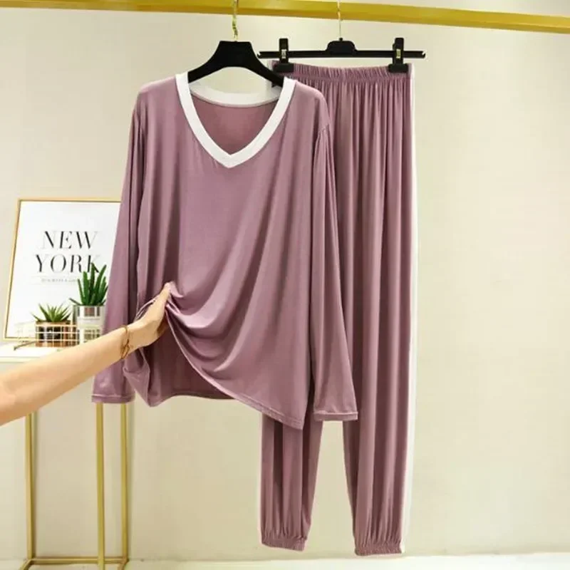Clothes Cotton V-neck Beam Long Loose New Pijama Winter Pajamas Pant Feet Autumn Sleeve Set Piece Home Sleepwear Two Women
Clothes Cotton V-neck Beam Long Loose New Pijama Winter Pajamas Pant Feet Autumn Sleeve Set Piece Home Sleepwear Two Women