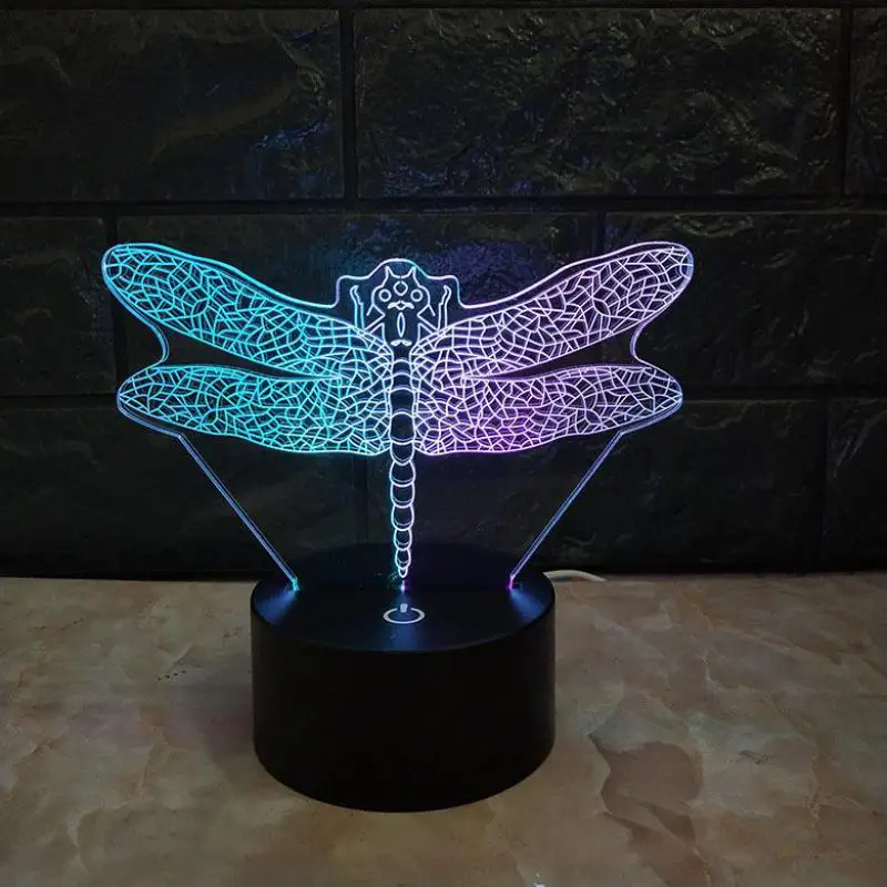 СВЕТОДИОДНЫЙ 3d светильник со стрекозой, визуальный ночник, подарок, милая 3d лампа с изменением 7 цветов, рождественские украшения, подарок для освещения детской комнаты
СВЕТОДИОДНЫЙ 3d светильник со стрекозой, визуальный ночник, подарок, милая 3d лампа с изменением 7 цветов, рождественские украшения, подарок для освещения детской комнаты