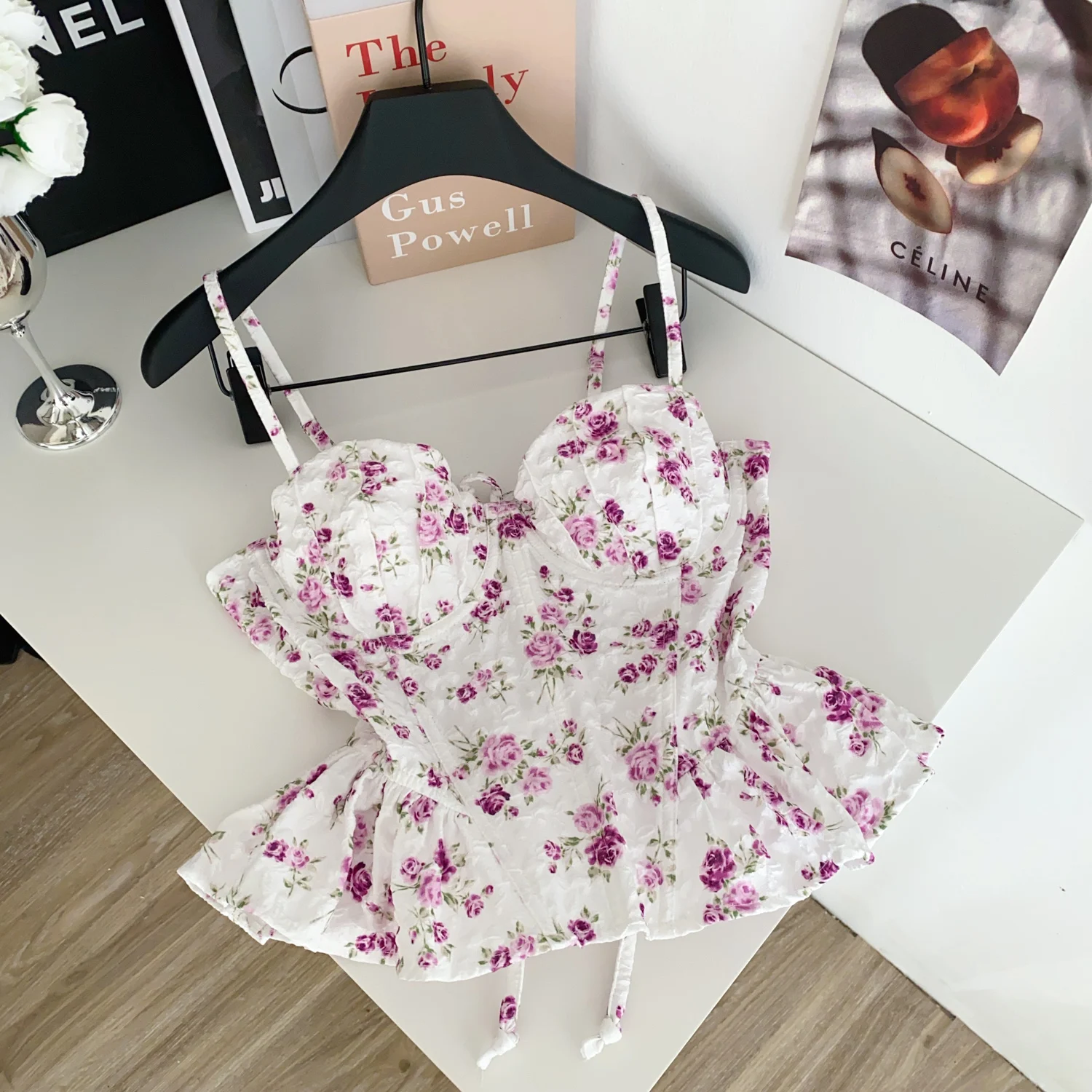 Sexy Slim Corset ruffle print Chic Korean Camis Tank Top Basic Fashion Off Shoulder Summer Women Clothing 44 Sbf6262250921439395271a0465b6cd7cw