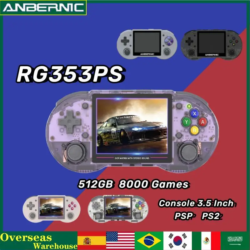 

PSP ANBERNIC RG353P/PS Handheld Game Console 3.5 Inch Multi-touch Screen Android Linux System HDMI-compatible Player 80000game