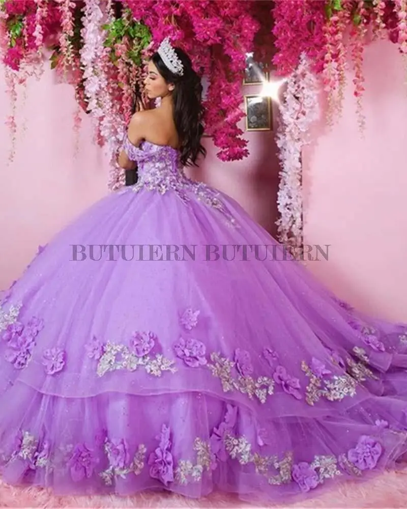 

Quinceanera Dresses Beading Off Shoulder Sweetheart Applique Formal Pageant Ball Gown for Girls Vestidos De Anos