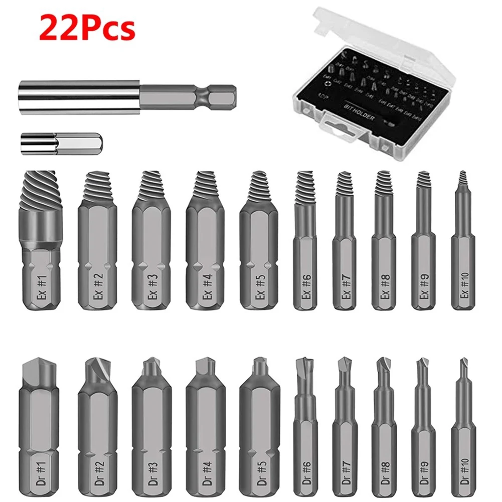 22PCS High Speed Steel Screw Extractor Drill Bit With Magnetic Damaged Screw Extractor HCS 4.0mm 6.35mm Shank Power Tools
22PCS High Speed Steel Screw Extractor Drill Bit With Magnetic Damaged Screw Extractor HCS 4.0mm 6.35mm Shank Power Tools