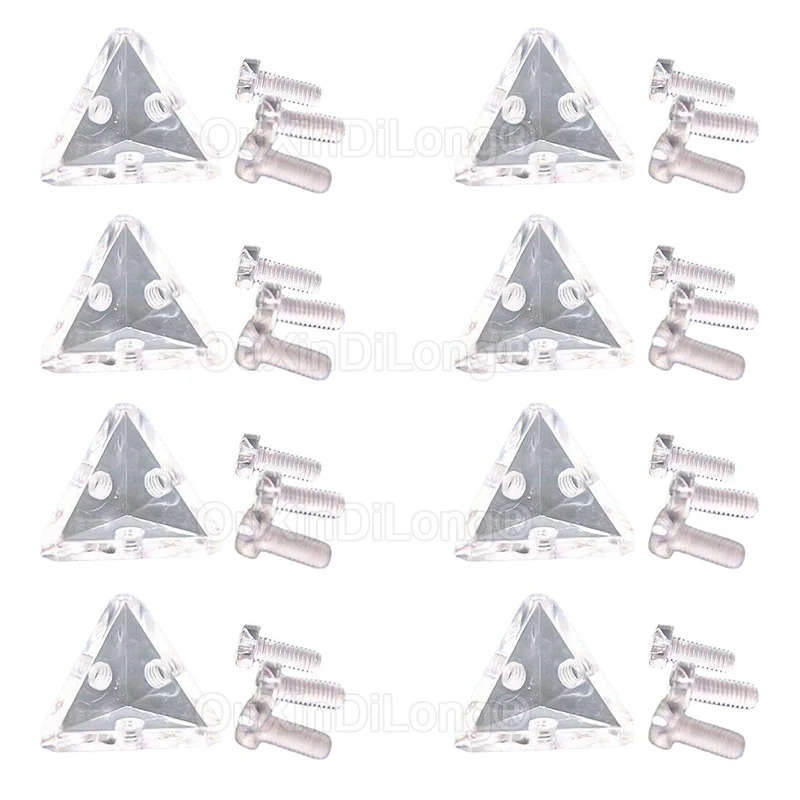 

40PCS Acrylic Corner Brackets Clear Right Angle Brackets Joint Brace Holder Plastic Clips Three-Sided Threaded Connection GF1287