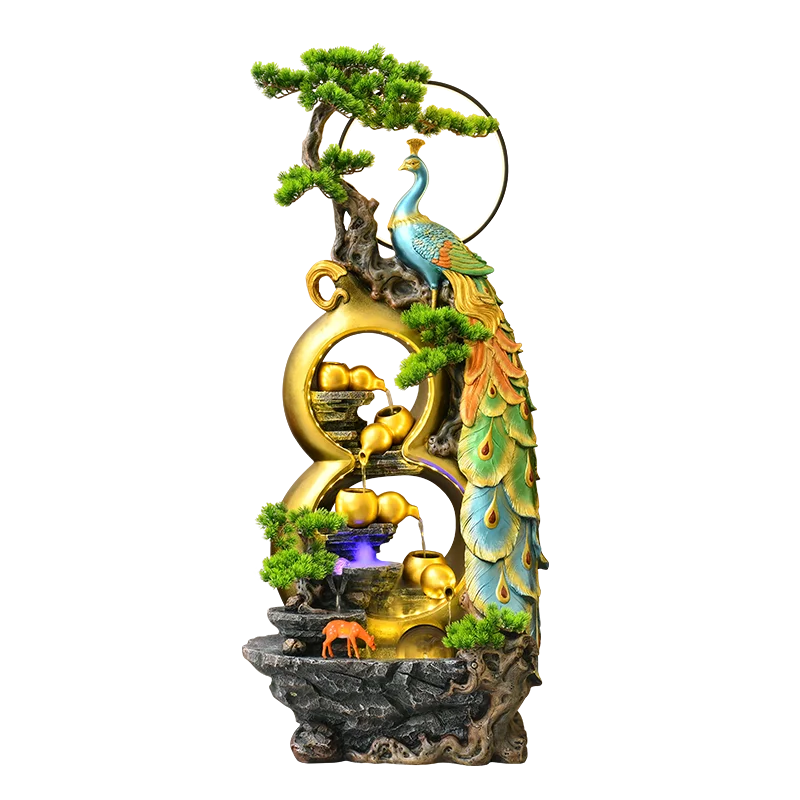 New Chinese Zen Gourd Peacock Floor Flowing Water Ornaments Living Room Landscape Home Furnishings Opening Gifts
New Chinese Zen Gourd Peacock Floor Flowing Water Ornaments Living Room Landscape Home Furnishings Opening Gifts